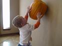 Rolling pumpkin up the wall